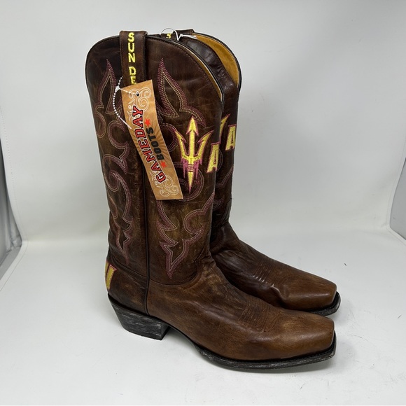 Arizona State Sun Devils Men's Board Room Style Boots size 11 D NCAA ASU - Picture 8 of 9